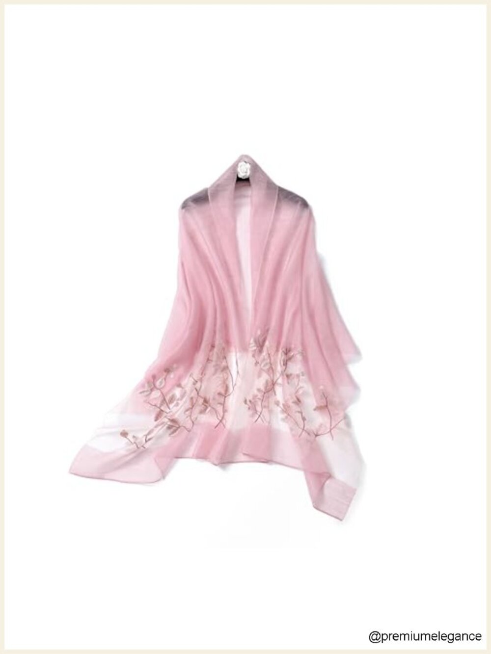 Silk & Wool Embroidered Scarf Shawl Wrap Evening Dress Long & Large